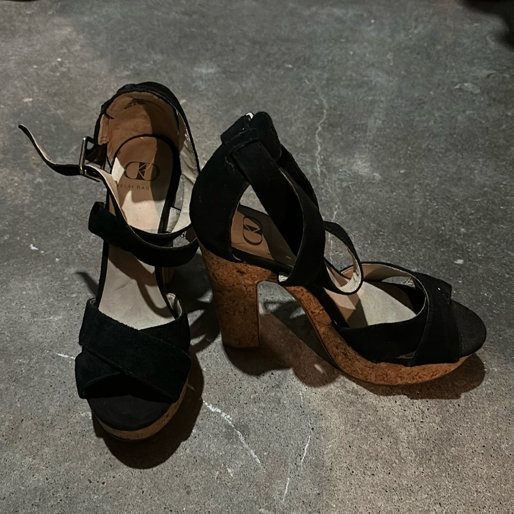 Cork heeled sandals